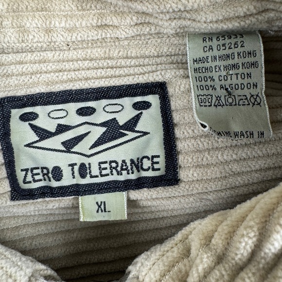 VINTAGE Y2K ZERO TOLERANCE Men's Corduroy Long Sleeve‎ Full Zip Shacket Size XL - Picture 3 of 8